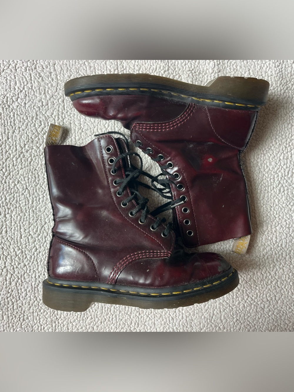 Dr. Marten Cherry Red Combat Boots Womens 6